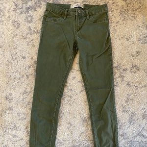 Green Hollister Super Skinny Jeans